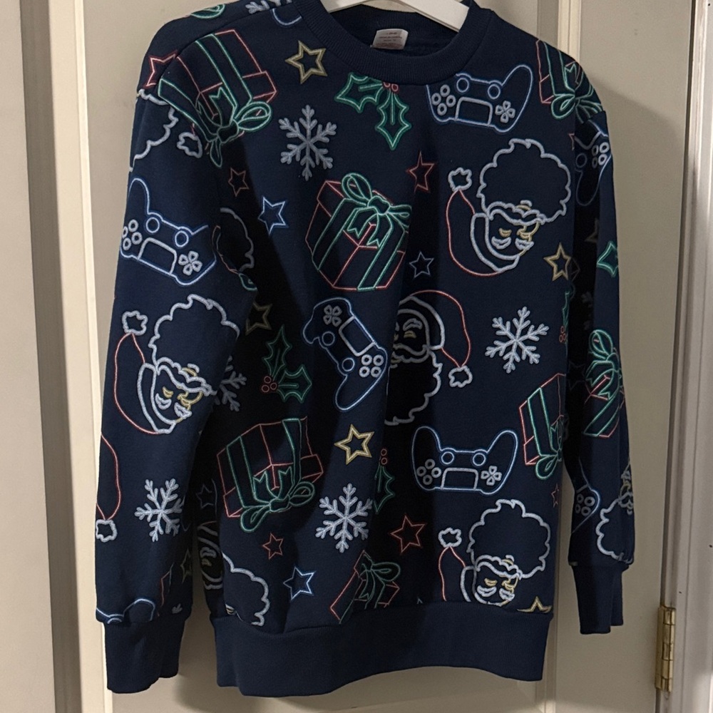 Men's Festive Blue Sweater